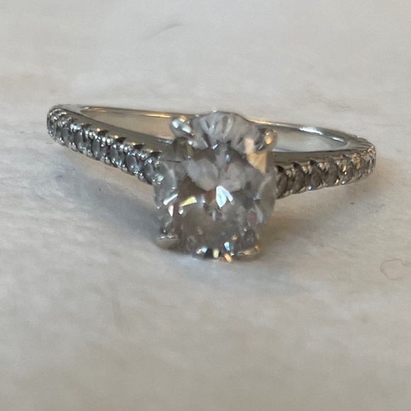 Sterling Silver CZ Ring with Hidden Halo under Center Stone - Picture 3 of 8